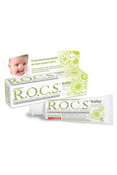 Baby ( KİL MASKESİ HEDİYE ) Rocs Baby 0-3 Yaş Yutulabilir Papatyalı Diş Macun...