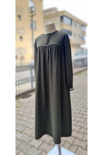 SAYUKER SHOP Army Green Ayrobin Fabric - No Inner Appearance Summer Tile Tile Dress (Women's Child Hijab)