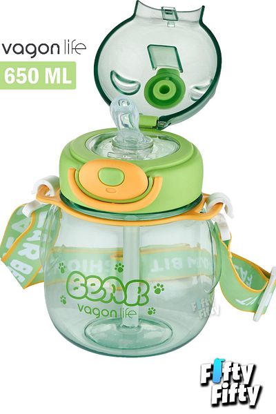 Vagonlife 720 ML Children's Water Bottle with Neck Strap and 5 Different Colors - FFVGN2026