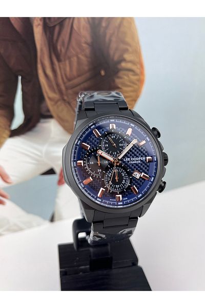 Lee Cooper Men's Sports Wristwatch - 5 ATM Waterproof, 2 Years Warranty, Black