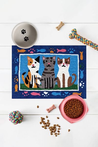 Vagonik Water Mat for Cat Dog Food - Puppy and Adult Cat, Pet Water Mat and Mat