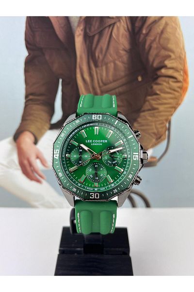 Lee Cooper Men's Sports Wristwatch - Green, 5 ATM Waterproof, 2-Year Warranty