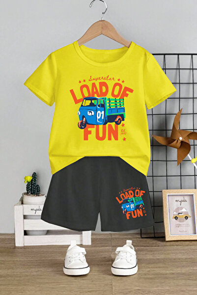 MYADA 12691 Model Bicycle Collar and Pickup Truck Printed 2-Piece Children's Set