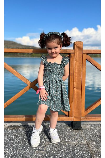 Des Biens Summer and Festive Flower Patterned Mother and Daughter Dress