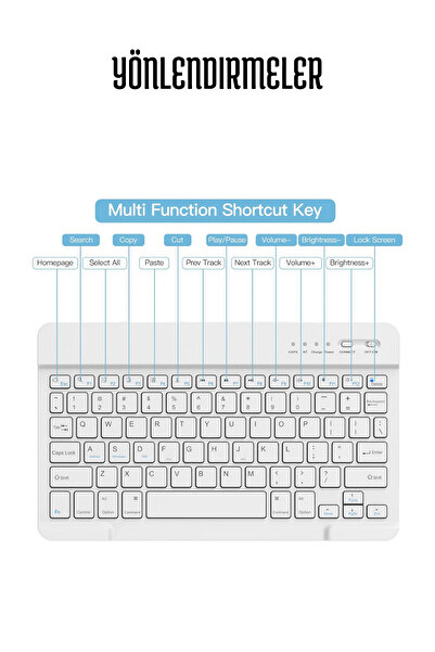 Fuchsia Klavyeli Stand Özellikli Renkli Tablet Kılıfı