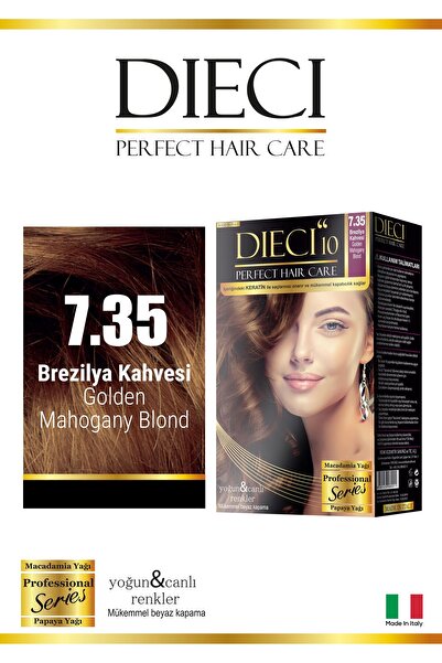 Dieci Kit Saç Boyası 7.35 Kumral Akaju