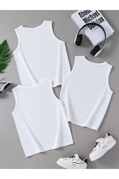 MADALİNA 3-Piece 100% Cotton Tank Top Set for Boy