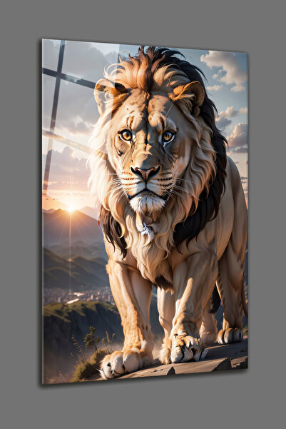 BV DEKOR ΓΥΑΛΙΝΗ ΖΩΓΡΑΦΙΚΗ ΜΕ ΑΦΗΡΗΜΕΝΟ ΘΕΜΑ ΛΙΟΝΤΑΡΙΟΥ - ΓΥΑΛΙΝΗ ΖΩΓΡΑΦΙΚΗ Μ...