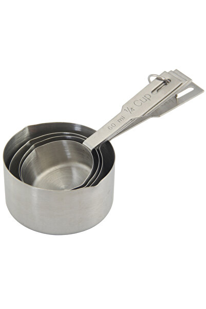 İles Gurme Measuring Cup, Stainless Steel, Set of 4 with Scale