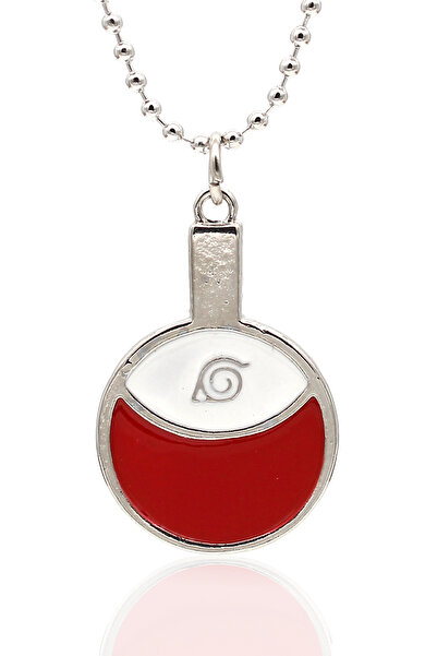 kolbi قلادة رمز ناروتو اوتشيها - مع سلسلة كروية فضية اللون