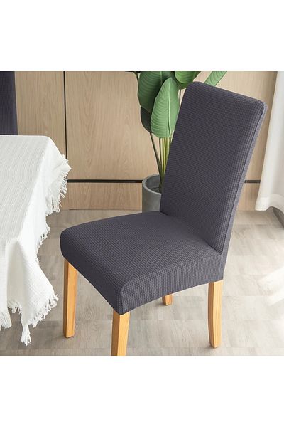 ÖZMAKAN Husa pentru scaune din Lycra de culoare antracit 6 piese - lavabila