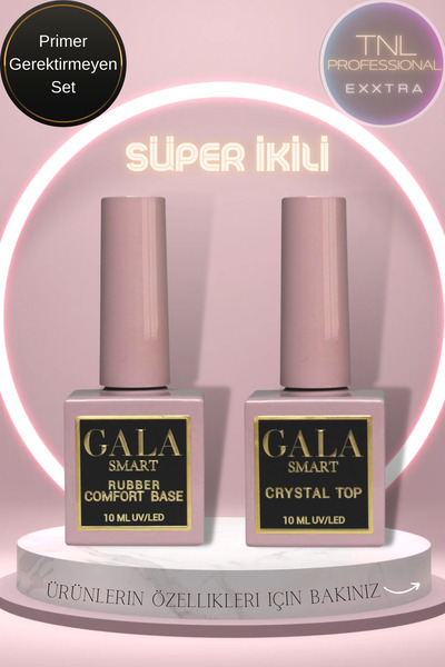 tnl professional Set Rubber Base Coat Parlak Crystal Top Coat Gala Smart Kalı...