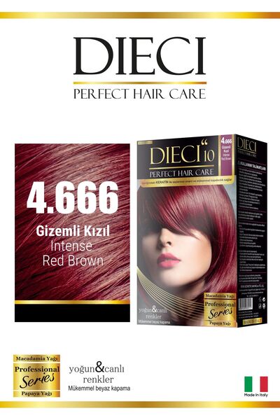 Dieci Kit Saç Boyası 4.666 Kestane Çok Yoğun Kızıl