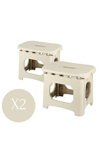 SOFTHOM 2'li Katlanabilir Küçük Plastik Tabure Taşınabilir & Yer Kaplamaz Kamp, Piknik, Mutfak