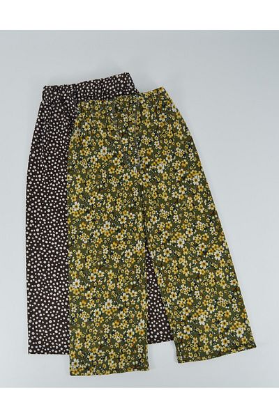 Kidiba Helen Patterned Girl's Shalwar - With Waist Belt, 4-15 Years, Set of 2