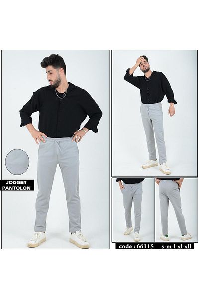 WST SPORT WEAR Flexible Lycra Silimfit Stringed Jogger Cut Men's Trousers - Elastic Waist