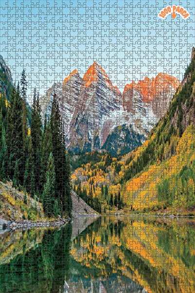 Teona Ahşap Maroon Bells Manzarası Dekoratif Çift Katlı Çerçeveli Asılabilir ...