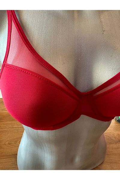 domino Supportless Tulle Detail Gathering Covered Bra