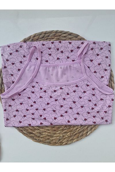LİA Underwear Patterned Girl's Undershirt - With Rope Strap, Set of 4