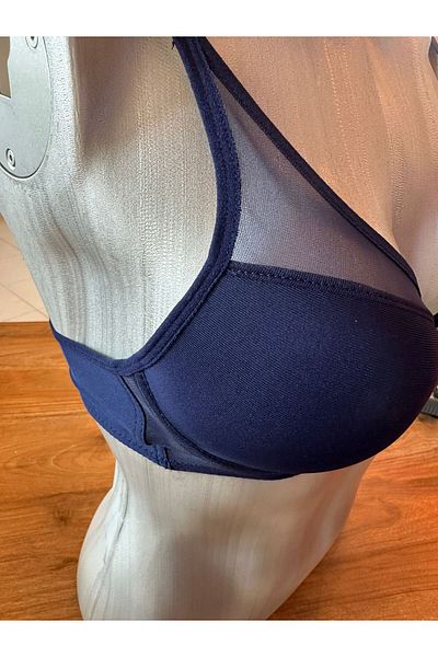 domino Supportless Tulle Detail Gathering Covered Bra