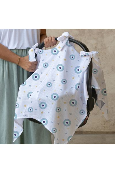 DEUX LAPINS Le Nazar - 100% Cotton Muslin Stroller Cover