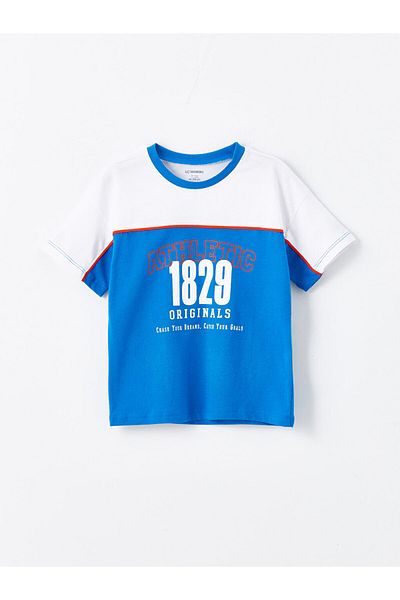 LC Waikiki Crew Neck Short Sleeve Printed Baby Boy T-Shirt and Shorts Set of 2