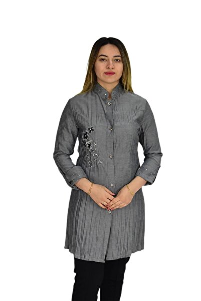 BAGLAN Жіноча туніка з вишитим коміром - JNS-3004