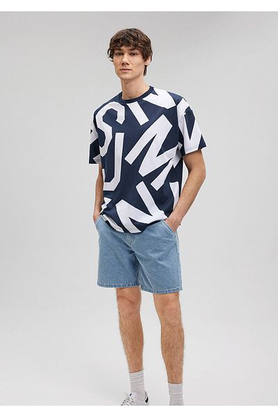 Mavi Tricou supradimensionat bleumarin - Imprimat Mvjns, croiala lată0610271-70490