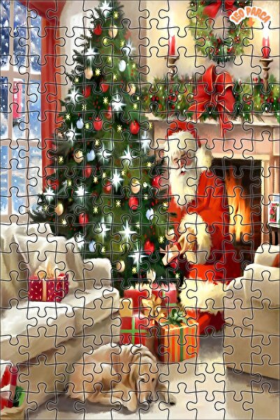 Teona Ahşap Noel Dekoratif Çift Katlı Çerçeveli Asılabilir Ahşap Puzzle 150 P...