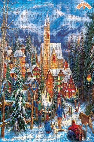 Teona Ahşap Kış Mevsiminin Büyüsü Dekoratif Çift Katlı Çerçeveli Asılabilir A...