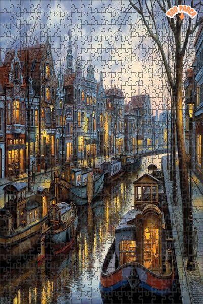 Teona Ahşap Tekne Ev Dekoratif Çift Katlı Çerçeveli Asılabilir Ahşap Puzzle 5...