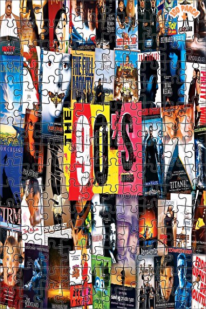 Teona Ahşap 90'ların Gişe Rekortmenleri Dekoratif Çift Katlı Çerçeveli Asılab...