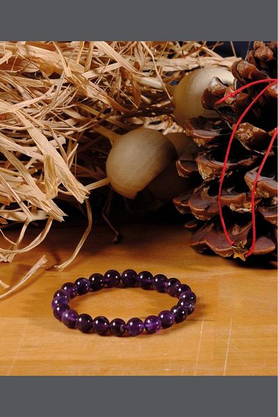 Ssilhoutte Doğaltaş Certified Amethyst Stone Allergy and Energy Stone Natural Stone Gift Bracelet Love Stone