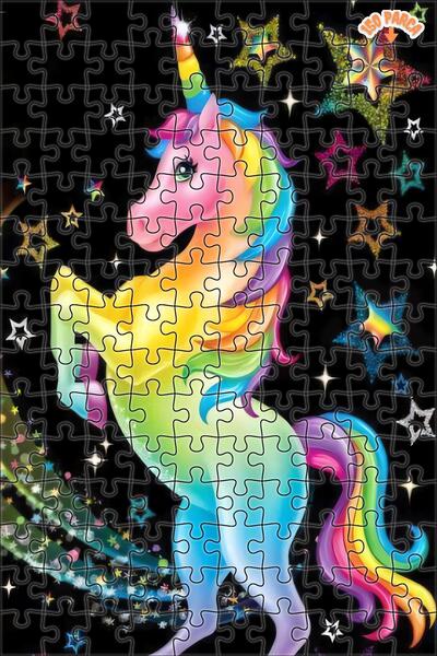 Teona Ahşap Karikatür Renkli Tek Boynuzlu At Çift Katlı Çerçeveli Asılabilir ...