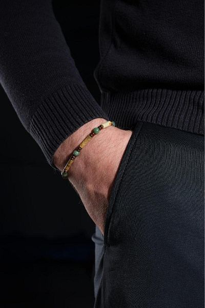 Ssilhoutte Doğaltaş Certified Natural Stone Men Women Jade Stone Jasper And Hematite Natural Stone Gift Bijouterie Bracelet