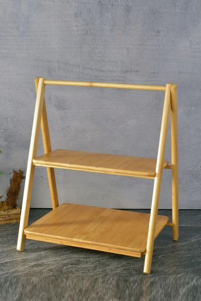 Digithome Bamboo 2-Tier - Multi-Purpose Organizer with Stand Presentation Holder Brown THN76065 C1-1-1