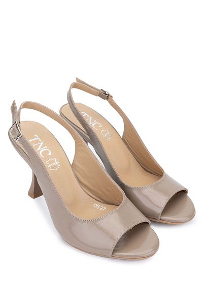 Tamer Tanca Genuine Leather Women's Mink Heeled Sandals