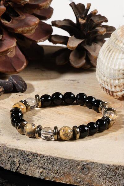 Ssilhoutte Doğaltaş Sertifikalı Doğal Taş Kadın Erkek Sağlık Ve Stres Bilekliği Jasper Kristal Kuvars Hediye Bileklik