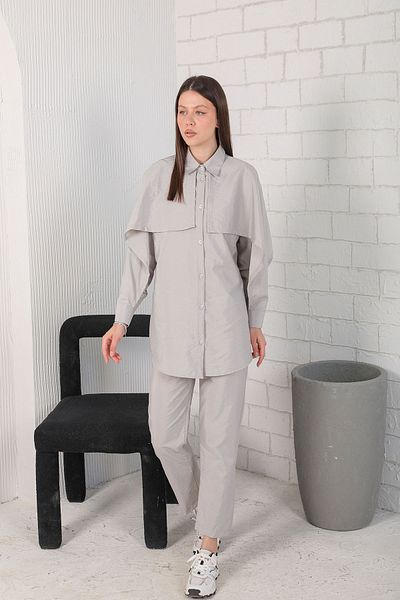Melike Tatar 3-3121 Model Gray Collar Set