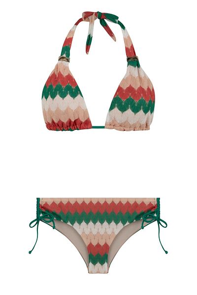 AQUELLA Colorful Long Knitwear Bikini Set - Triangle Design