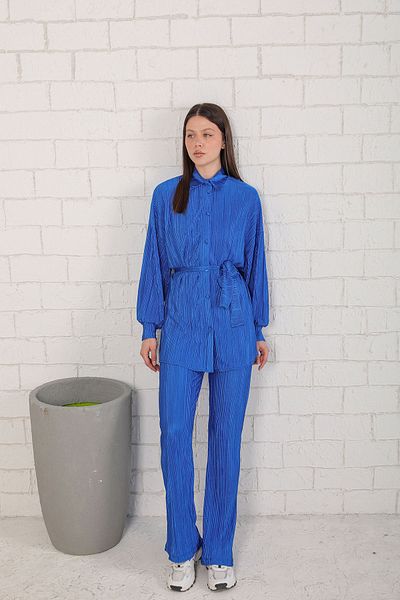 Melike Tatar Saks Pleated Shirt Set - 3-3104