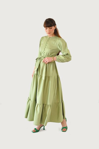Rukayyel Φόρεμα Bloom Layered Poplin - Πράσινο