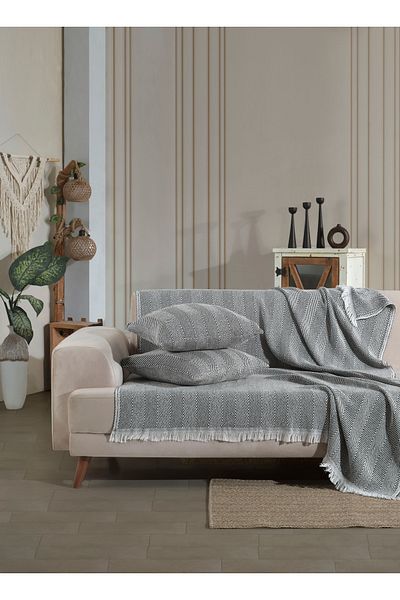 Lux Touch Husa de canapea Lily Black - 150 x 200 cm Husa de canapea extensibila din bumbac