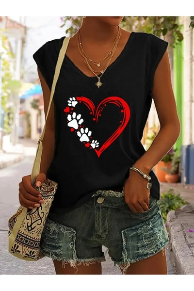 mercoledi Kadın Oversize Salaş V Yaka T-shirt