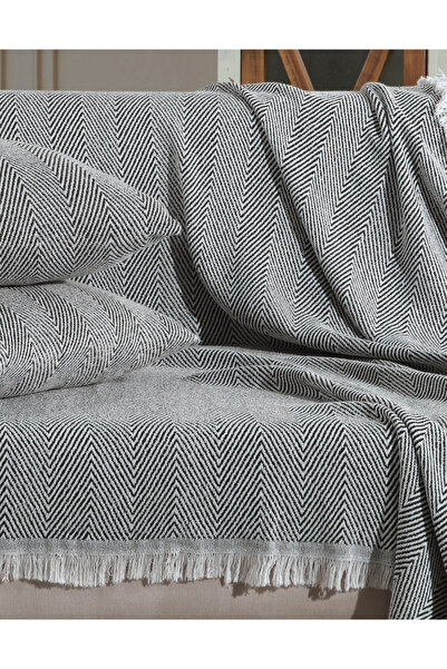 Lux Touch Lily Black Sofa Cover - 150 x 200 cm Cotton Tufted Sofa Sofa Bed Divan Cover