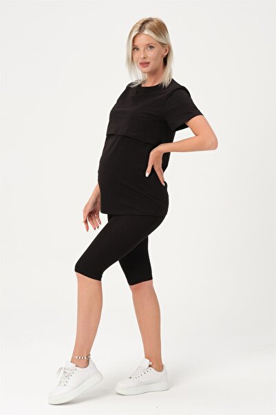 BUSA Set de jambiere scurte pentru gravide, cu bandă elastică pentru abdomen,...