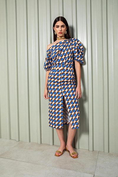 KAMEYA Geometric Patterned Slit Skirt - 24S30426