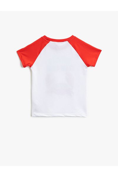 Koton Kids Weißes gemustertes Jungen-T-Shirt 0YKB86104GW