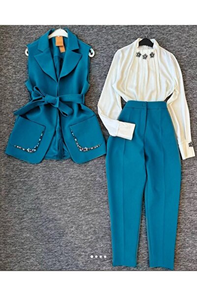 Alury group طقم بدلة نسائية مكون من 3 قطع مع سترة