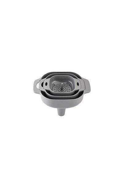 Porland Anthracite Conforte 3 Piece 9 cm Funnel Set - With Strainer